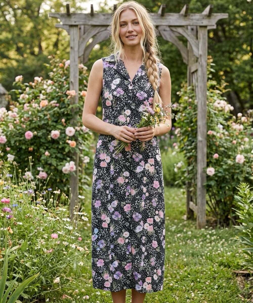 Pellini Floral Polka Dot Sleeveless Maxi Dress Size 5/6